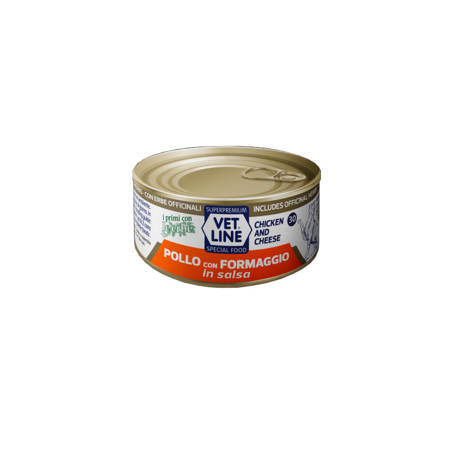 Vet Line Umido Gatto Pollo con Formaggio in Salsa 70 Gr Vet Line Umido Gatto Pollo con Formaggio in Salsa 70 Gr